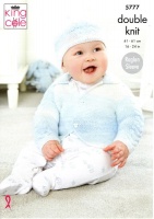 Knitting Pattern - King Cole 5777 - Baby Pure DK - Cardigans and Hat